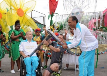 Paralympics 2012 Flame Sparks London Paralympics 2012 Flame enjoys salsa and samba