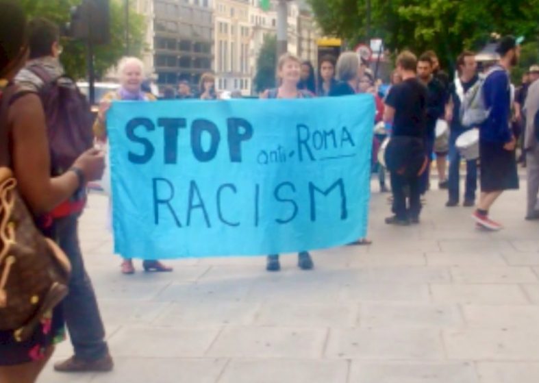 Roma Day of Action in London’s Marble Arch – discrimination Roma Day - protest against discrimination
