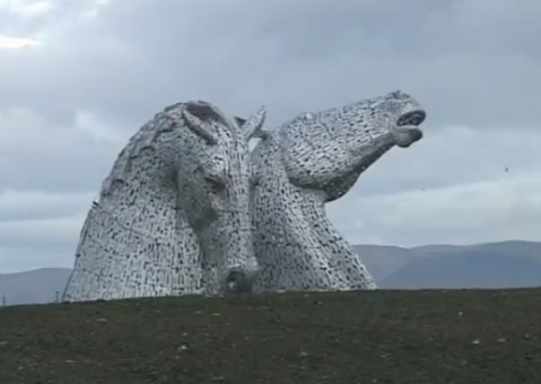 Scotland Landmark The Kelpies Completed the 100ft high Kelpies