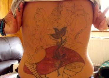 Illegal Tattooing Major Health Risk – warning – video Alice in Wonderland tattoo went badly wrong
