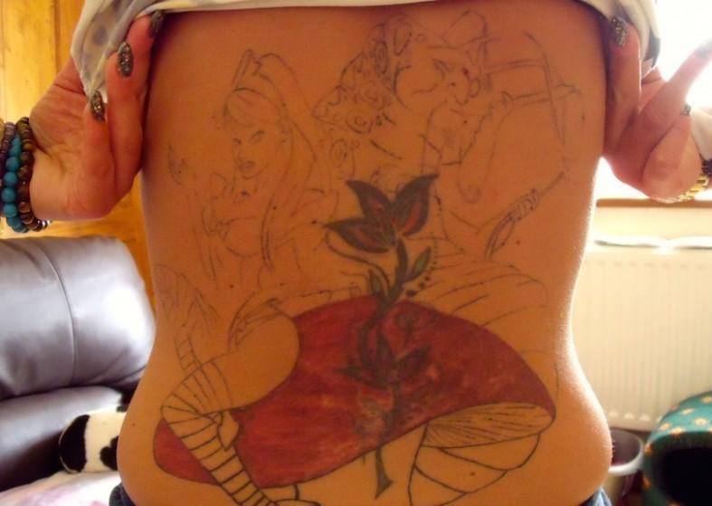 Illegal Tattooing Major Health Risk – take care Alice in Wonderland tattoo went badly wrong