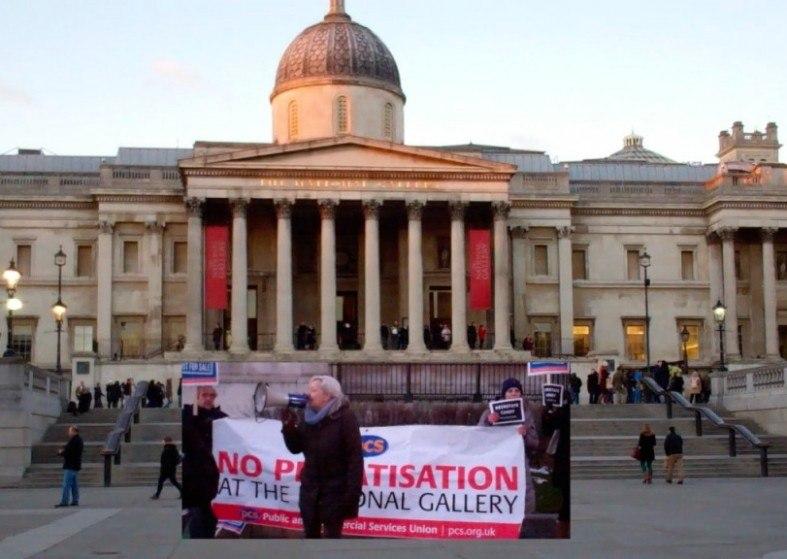 National Gallery Privatisation Strike – protest National Gallery Strike no privatisation