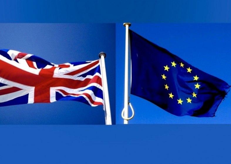 Should Britain be In or Out of EU?👍👎friendly vote EU andUK Flags