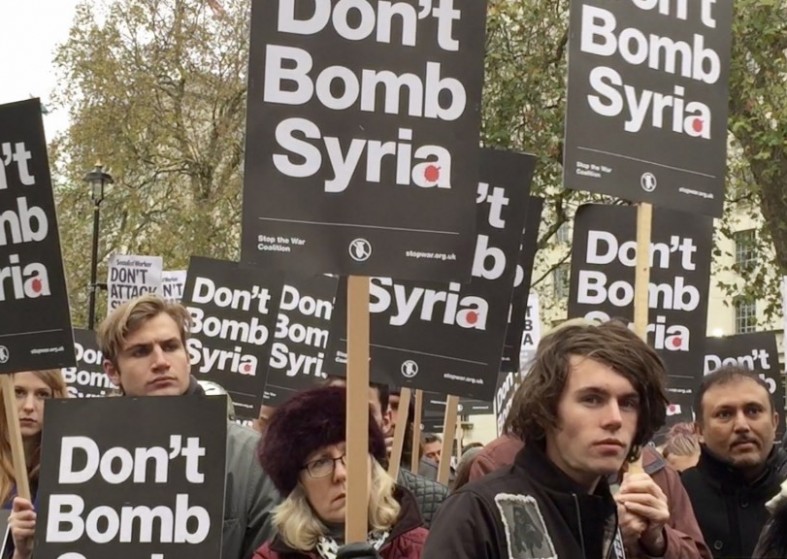 Thousands Protest Against Syria Air Attacks – no bombing thousands protest against Syria air attacks