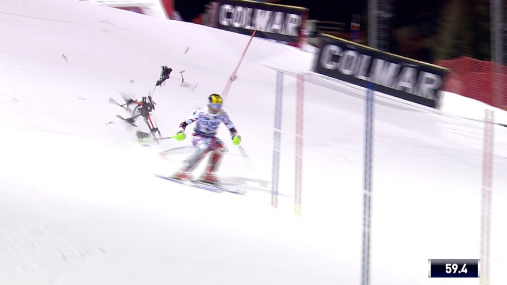 Skier Marcel Hirscher nearly hit by drone