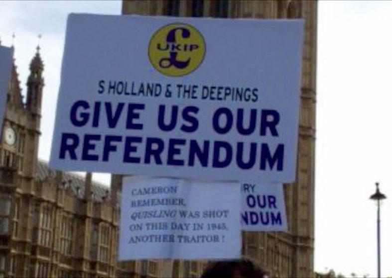 EU Exit or Unite – protest in 2011 EU referendum demo
