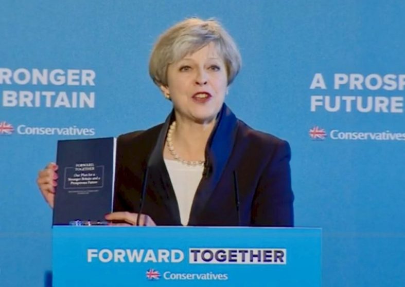 Theresa May Election Manifesto – A Stronger Britain A Prosperous Future the manifesto
