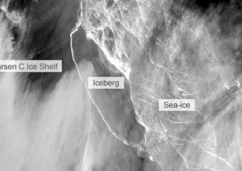 Huge Antarctic Iceberg finally breaks free – Larsen Ice Shelf, Antarctica Huge Antarctic Iceberg finally breaks free