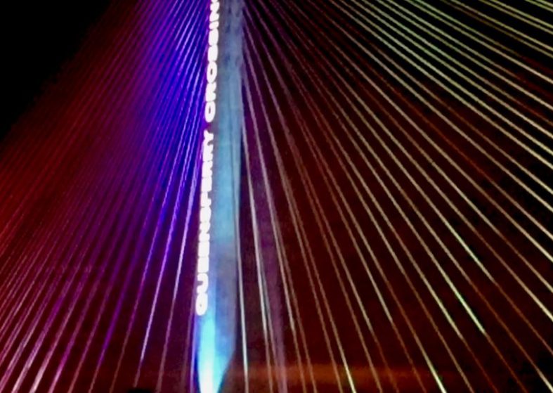 Queensferry Crossing Lit Up Ahead of Opening Queensferry Crossing Lit Up Ahead of Opening