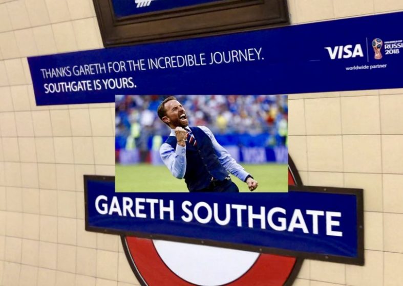 Gareth Southgate Underground Tribute – all change Southgate station Gareth Southgate Underground Tribute