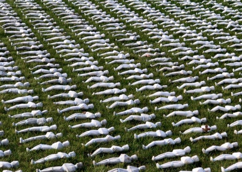 Soldiers Of The Somme In Shrouded Figures – stunning display Soldiers Of The Somme In Shrouded Figures