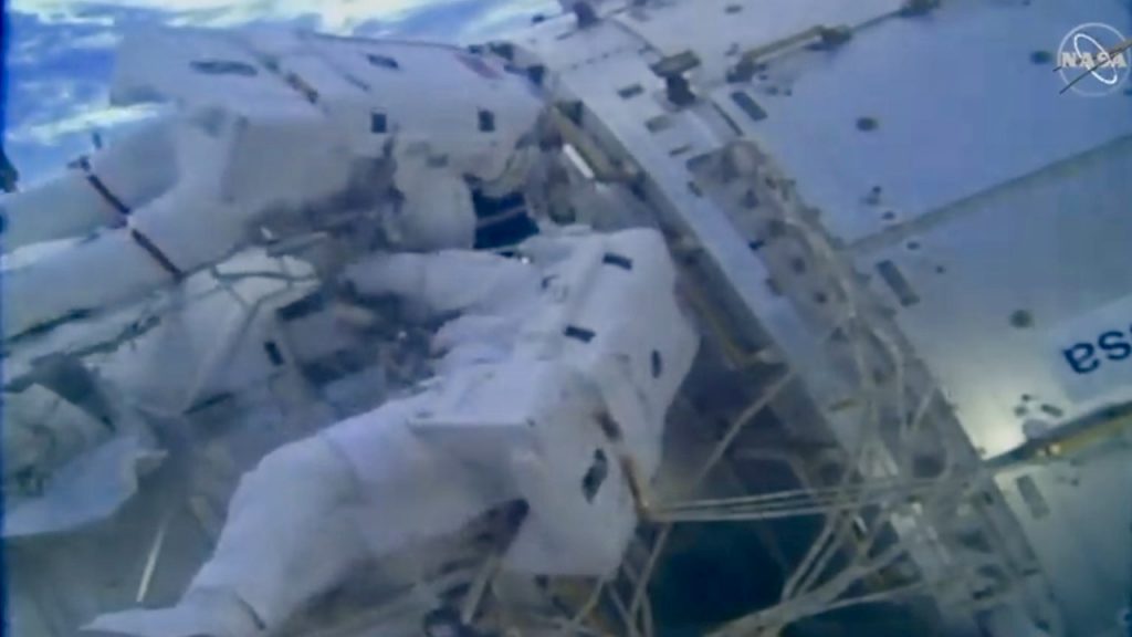 astronauts hard at work