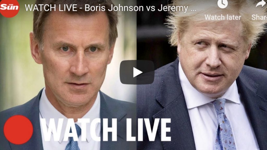 WATCH LIVE - Boris Johnson vs Jeremy Hunt