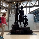 National Windrush monument at Waterloo Station