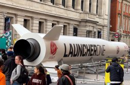 Life-size replica rocket lands in London