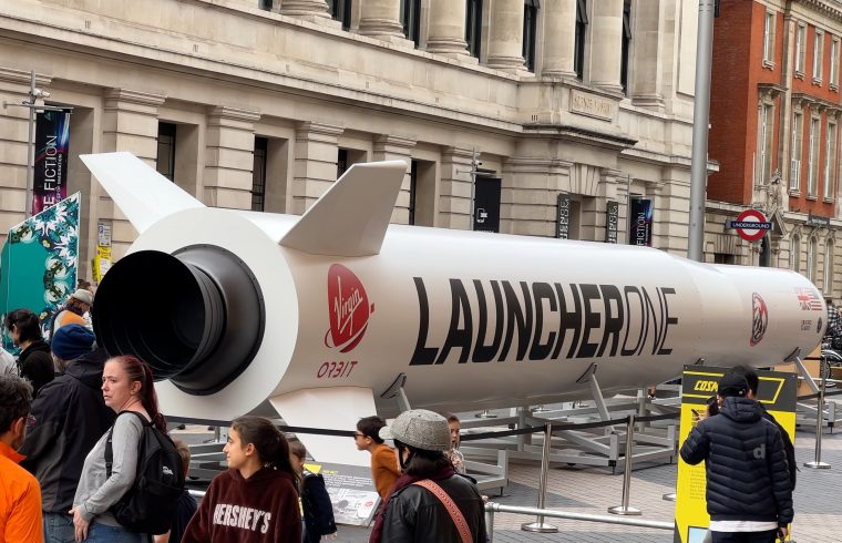 Life-size replica rocket lands in London