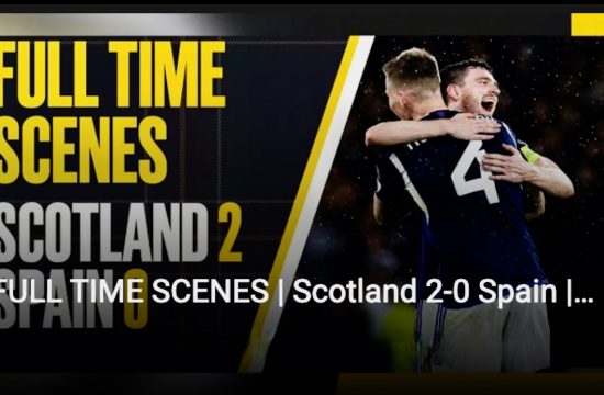 Full Time Scenes Scotland 2-0 Spain