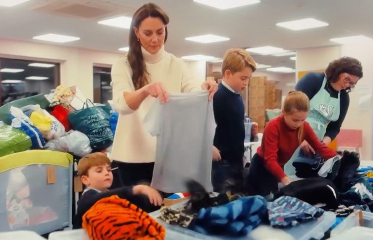 Little helping hands: Royal Children pack Christmas gifts