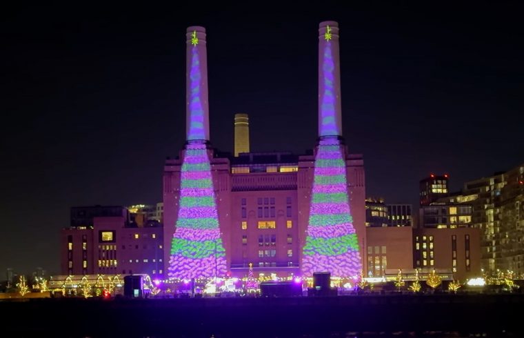 Hockney and Bigger Christmas Trees Battersea Power Station