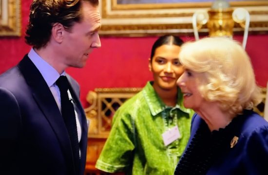 Queen Camilla hosts film stars at Buckingham Palace