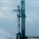 SpaceX Starship 3 on launch pad