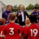 Prince William meeting young footballers