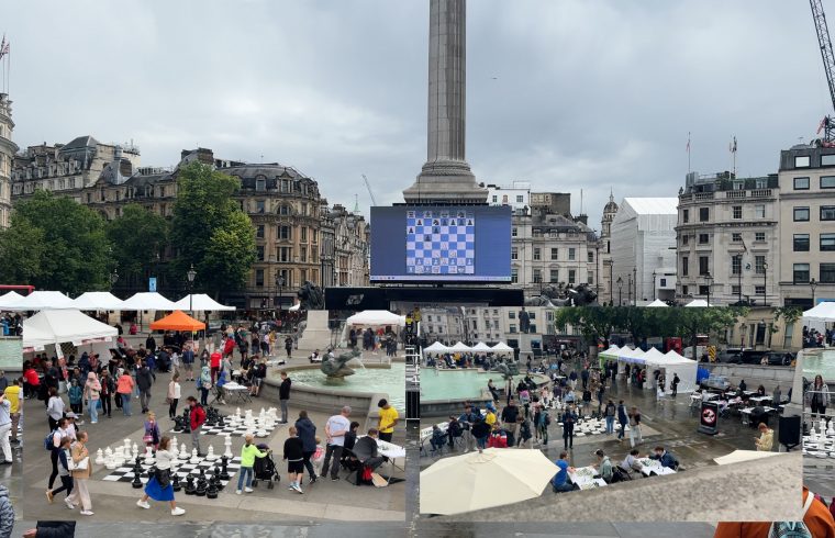 Trafalgar Square fills with Chessboards