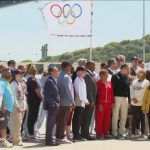 Flag, Mayor and athletes return