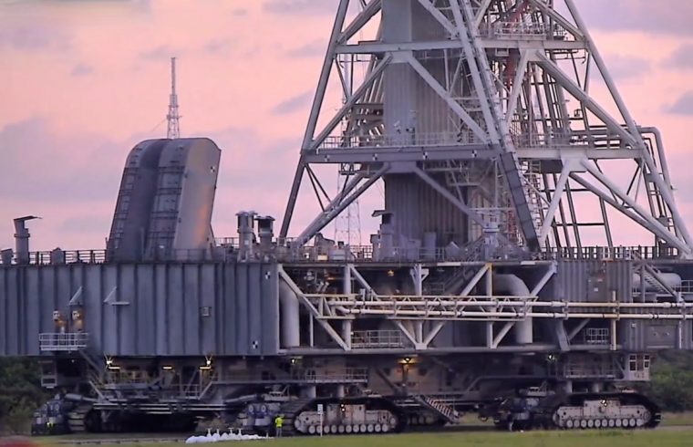 Live: NASA rolls back mobile Launcher-1