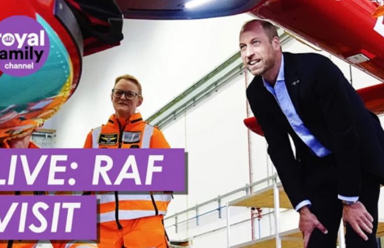 Live: Prince William joined by David Beckham on RAF Northolt visit