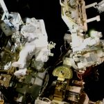 Suni Williams out on a spacewalk