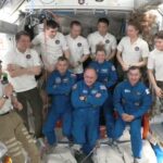 the crew members inside ISS