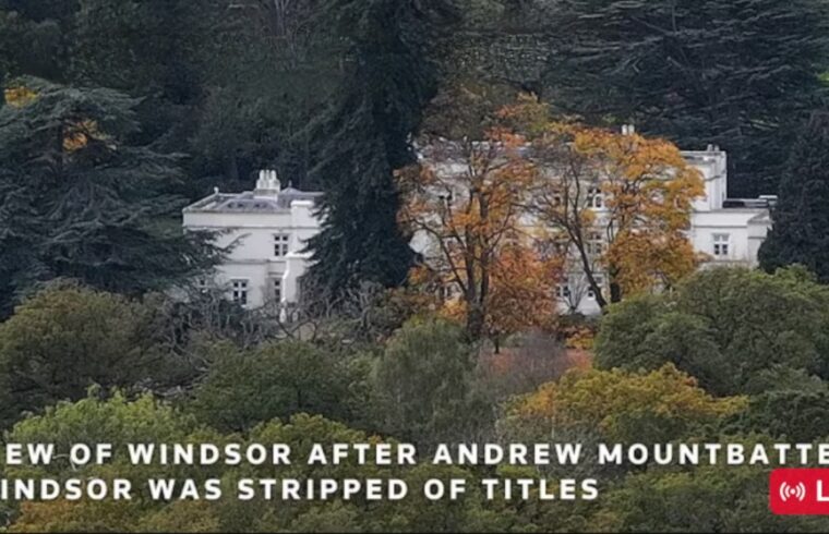Live: View of Windsor after Andrew Mountbatten Windsor stripped of titles
