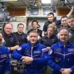astronauts inside ISS