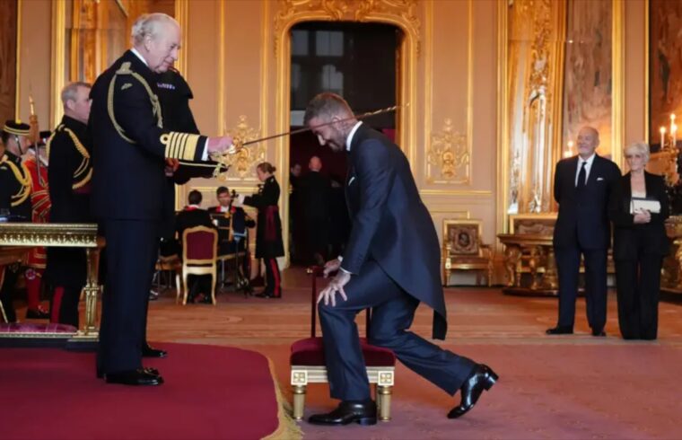 Arise Sir David: Beckham knighted by King Charles