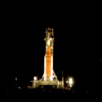 preparing for launch a night view