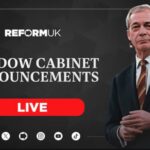 Watch LIVE Nigel Farage announces first shadow cabinet