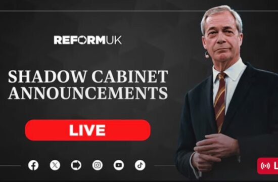 Watch LIVE Nigel Farage announces first shadow cabinet