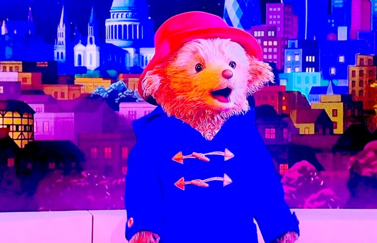 Paddington Bear entertains at BBC's 500 Words