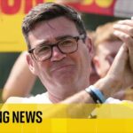 Andy Burnham delivers speech in Central London