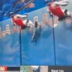 scaling the walls in their routine