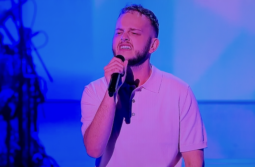 The Voice: Aaron James winner with judge Kelly Rowland