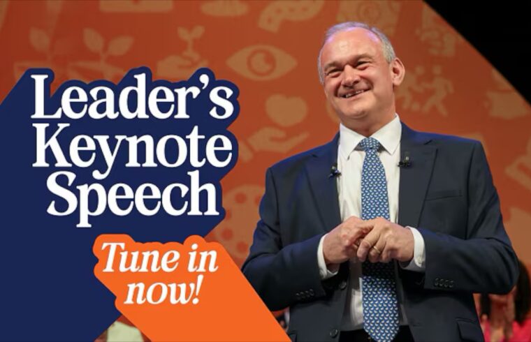 Ed Davey makes keynote speech Liberal Democrat Autumn conference